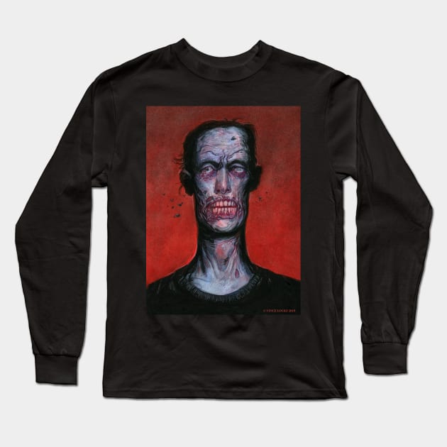 Zombie Portrait Long Sleeve T-Shirt by VinceLocke